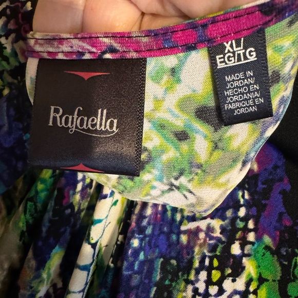 Rafaella Multicolor Abstract Print Tie-Hem Top   XLARGE    #F - Picture 7 of 7